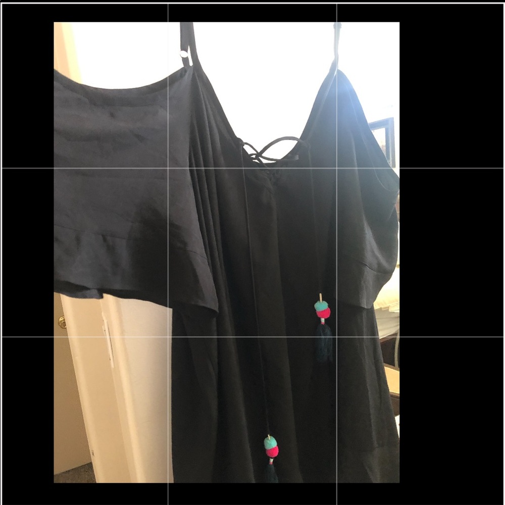 Torrid cold shoulder black coverup dress